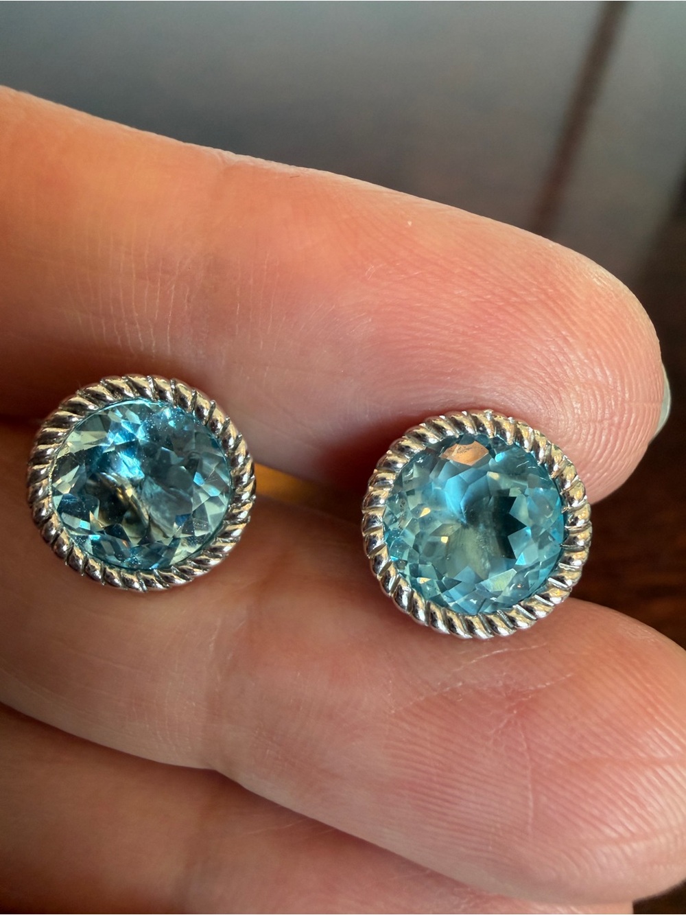 judith ripka sterling silver blue topaz earrings